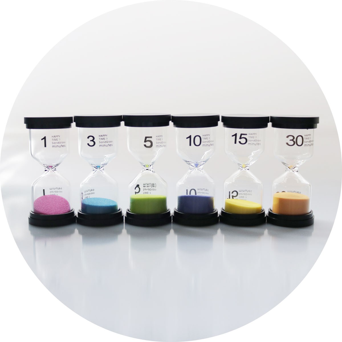 爆買】砂時計 6個セット 1分/3分/5分/10分/15分/30分 送料無料 : いま