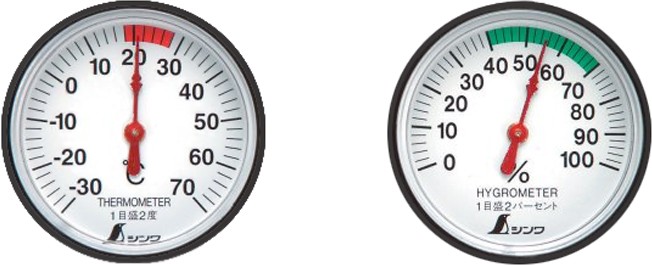 小型アナログ温度計・湿度計セット72674