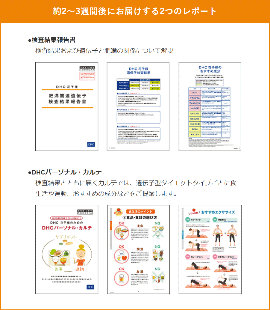 DHCの検査結果報告書とDHCパーソナル・カルテ