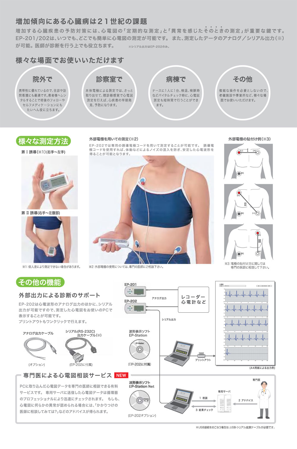 心電計 パラマテック 携帯型 心電図記憶装置 EP202 取り寄せ 送料無料｜imanando｜05