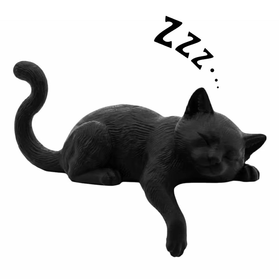 猫 寝てる猫 置物 3Dプリンタ 黒猫 : いま何度 - 通販 - Yahoo