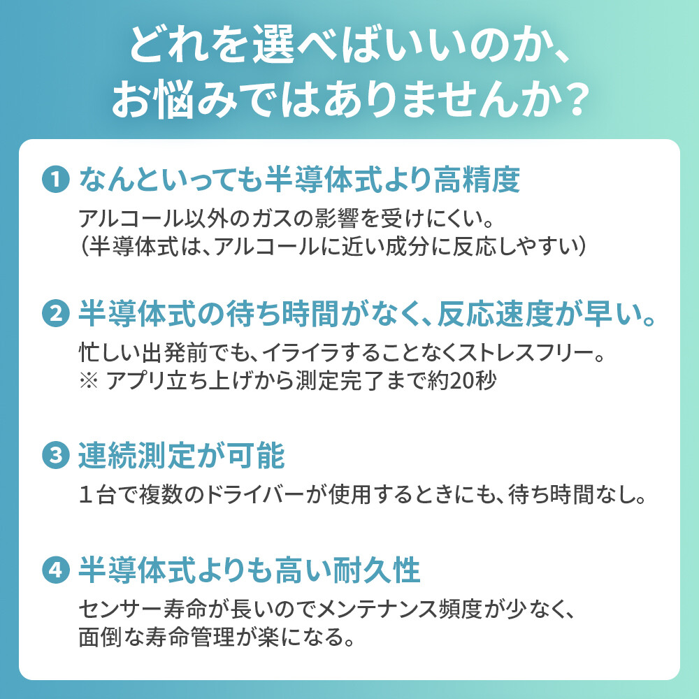 半導体より高精度のRABLISS電気化学式アルコールチェッカーKO275