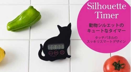 デジタルタイマー キッチンタイマー 猫 シルエット タッチパネル KT