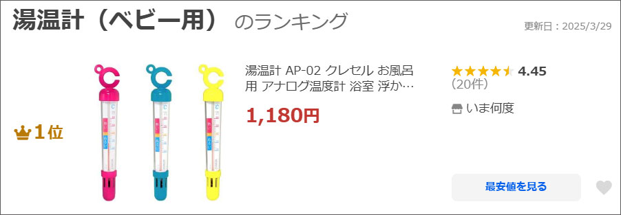 湯温計AP-02ランクイン
