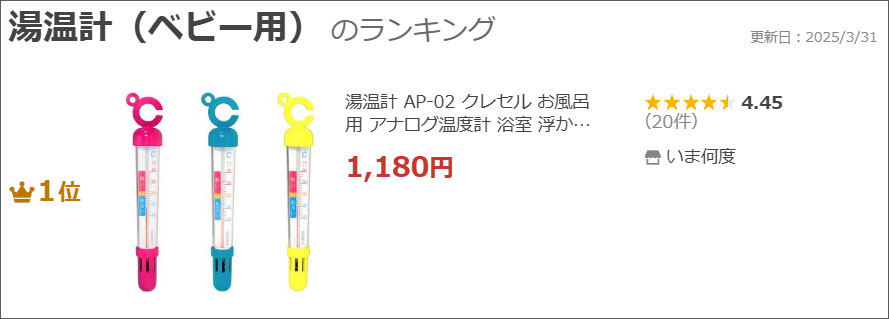 湯温計AP-02ランクイン
