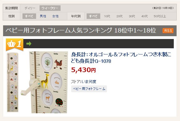身長計G-1078がランクイン