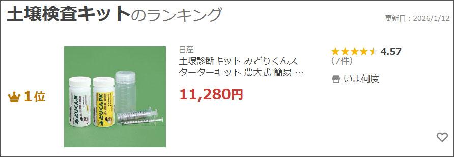 土壌診断キットみどりくんランクイン