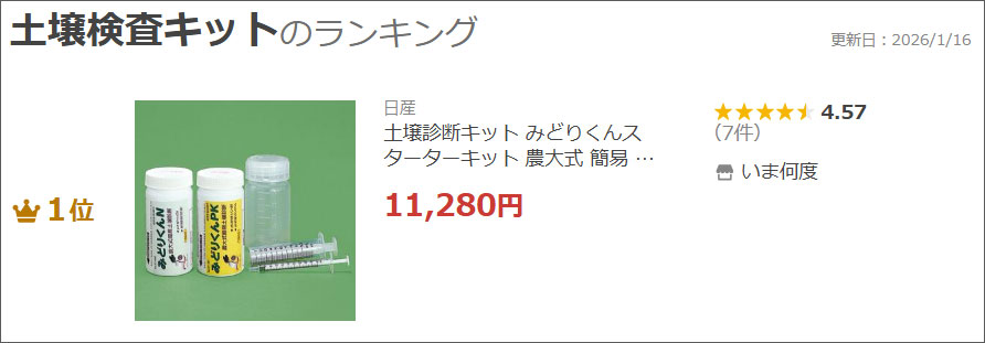 土壌診断キットみどりくんランクイン