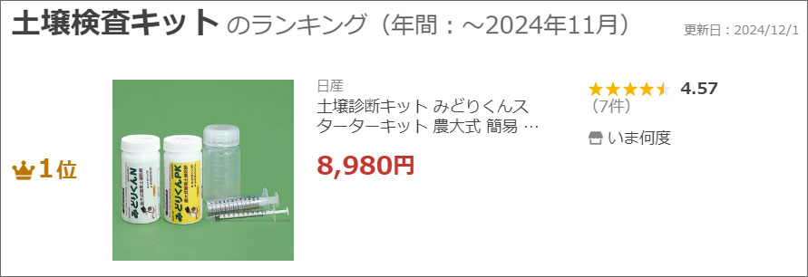 土曜診断キットみどりくんランクイン