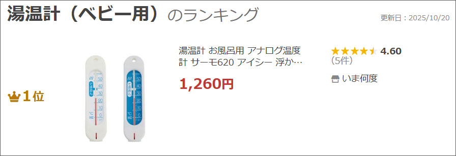 湯温計サーモ620ランクイン