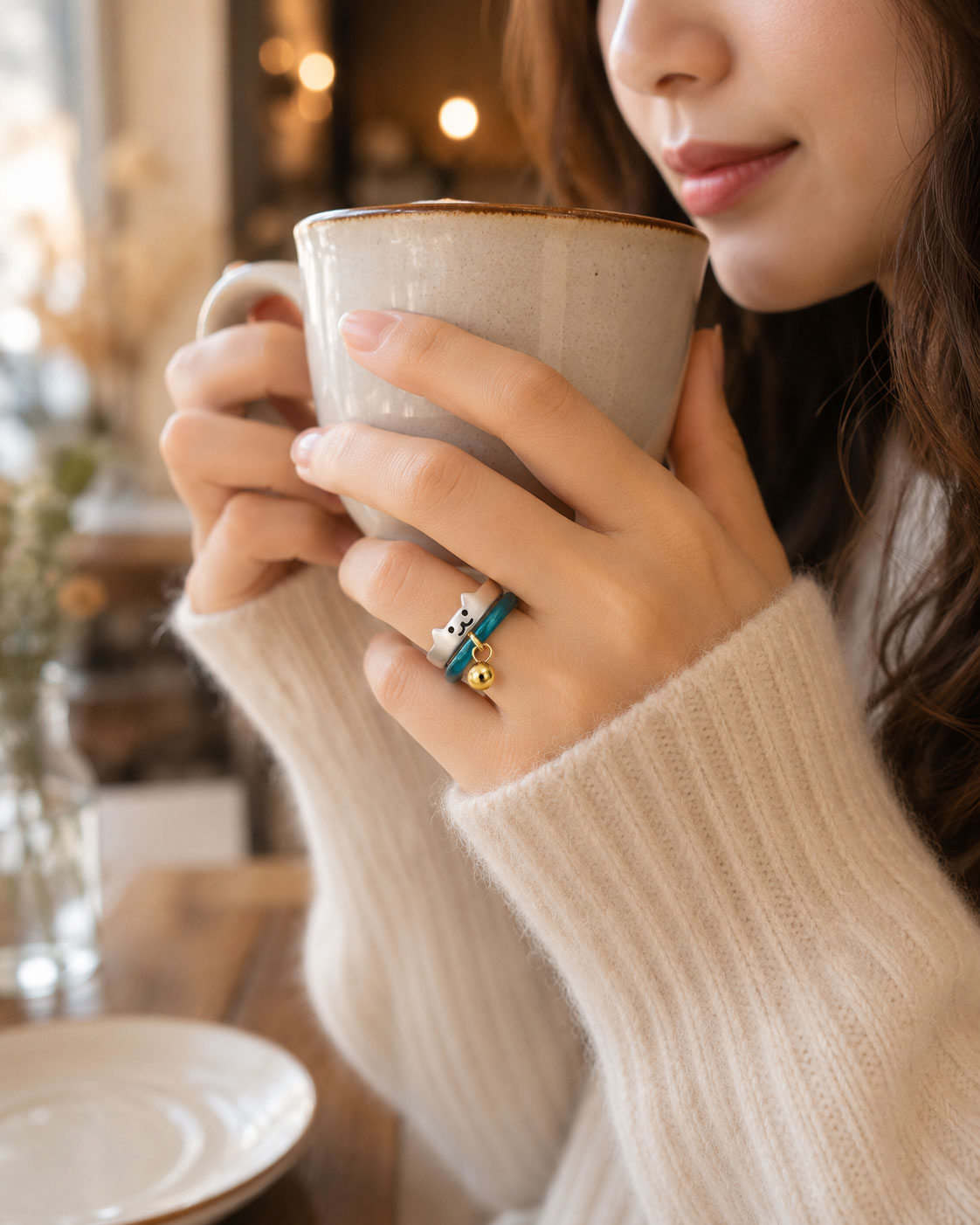 猫 リング 指輪 リングセット 重ね付け スタッキングリング 2本 レイヤードリング | ブランド登録なし | 09