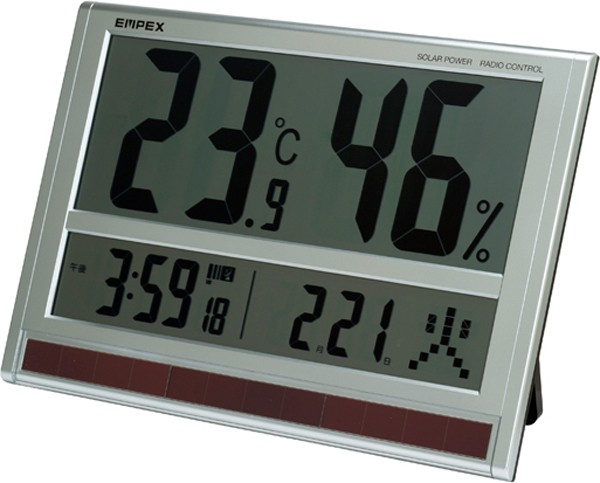 エンペックス気象計 温湿度計 幅40cm 超大型 デジタル温湿度計 時計 TD