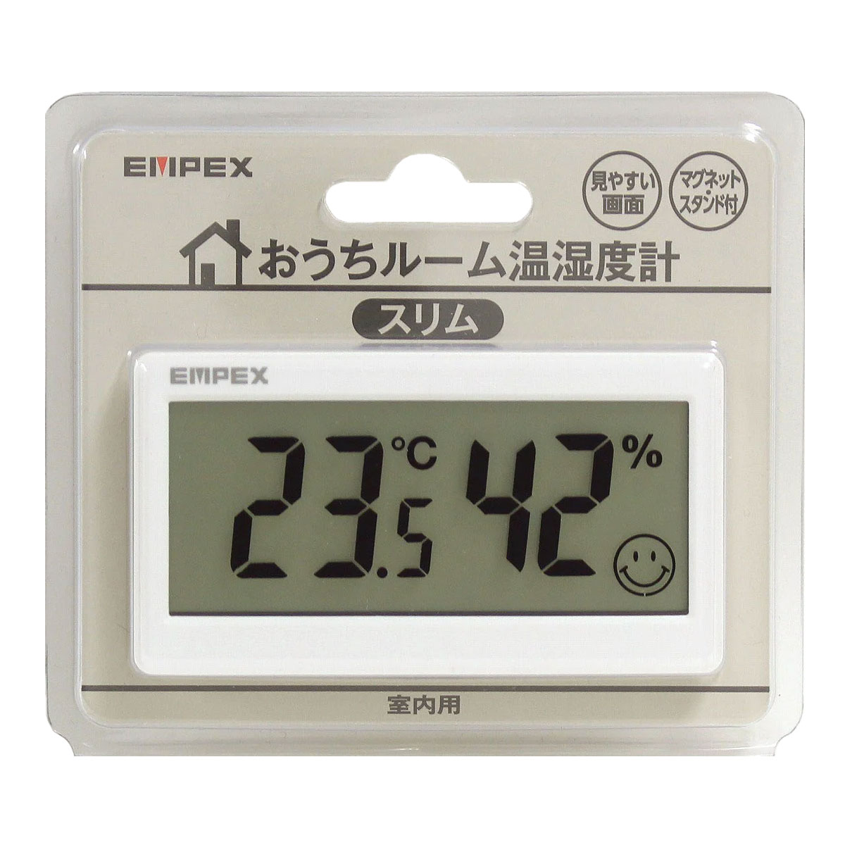 エンペックス気象計 デジタル温湿度計おうちルーム温湿度計 スリム