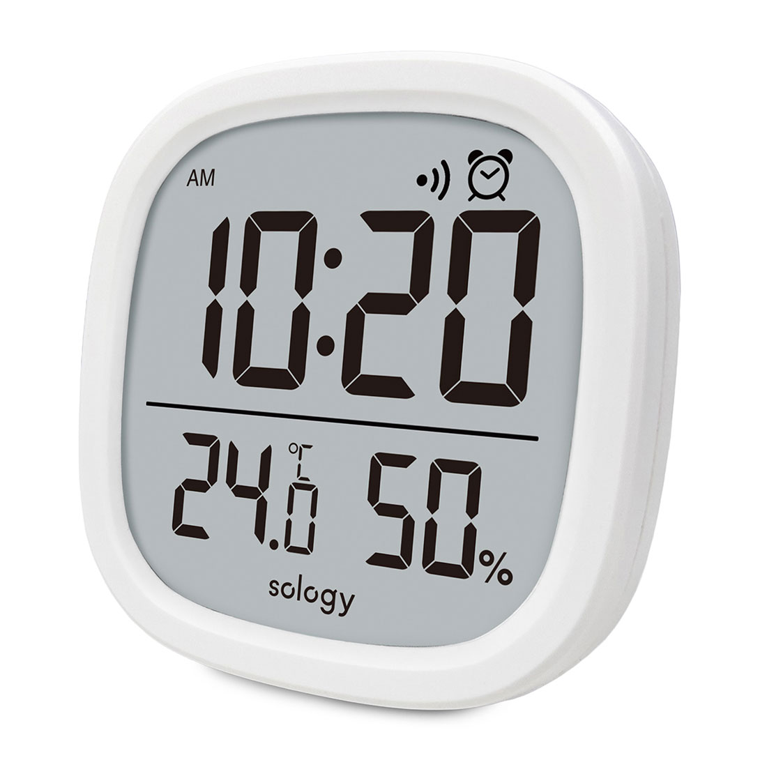 デジタル温度計 デジタル温湿度計 デジタル時計 sology 小型 丸い ラウンド THY0102WH 送料無料 | ブランド登録なし | 01