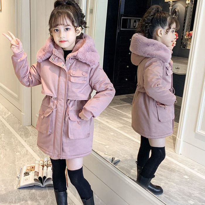 中綿コート 子供服 ロングコート キッズ ファー付き ダウンコート