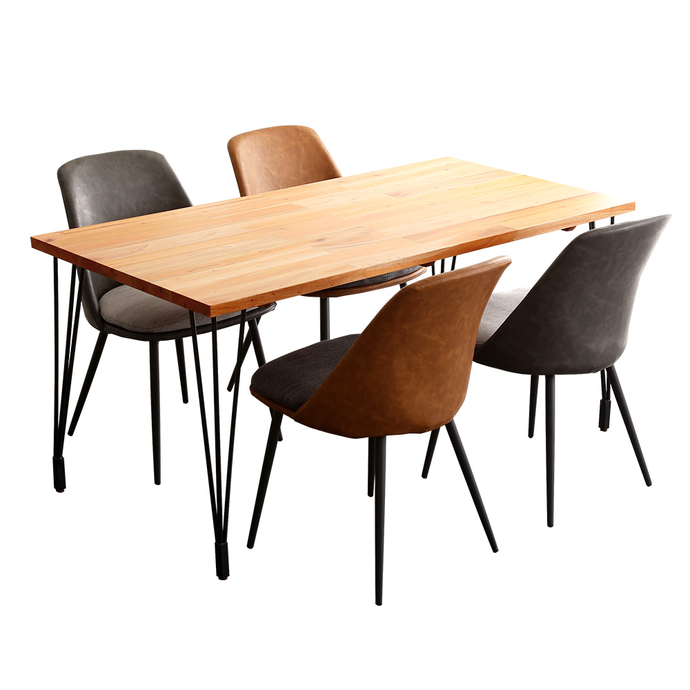 ダイニング ５点セット テーブル チェア 椅子 ビンテージ 天然木 木製 天然 自然 素材 木目 デザイン ウォーム｜imashun-stores｜02