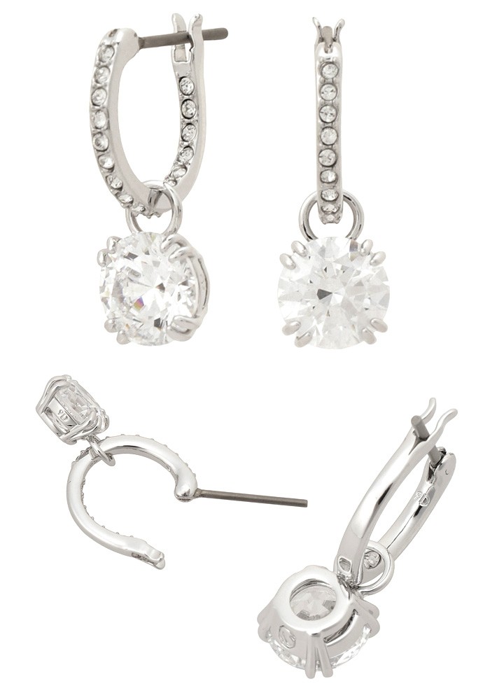 スワロフスキーシルバーピアス クリスタル付き スワロフスキー SWAROVSKI ピアス 月 ネイビー シルバー