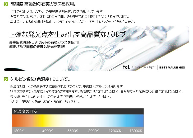 正確な発光点を生み出す高品質なバルブ