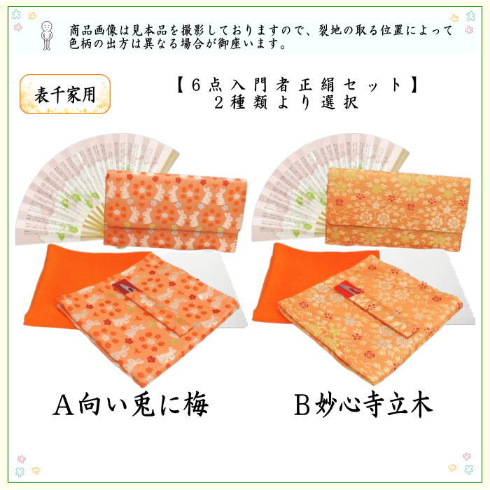 茶道具セット 茶道初心者用 6点表千家入門者セット 同柄セット 2種類