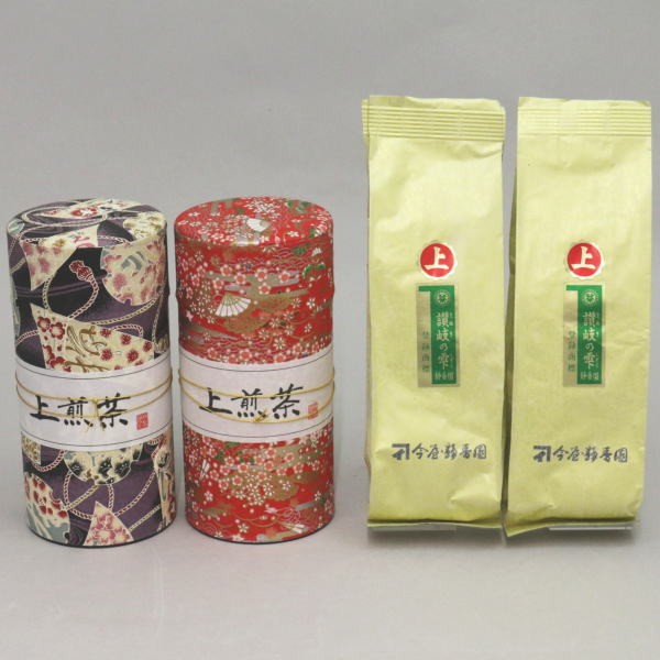 日本茶/緑茶　ギフトセット　香川県産　煎茶　上讃岐の雫（上和紙缶）2缶セット　各150ｇ入