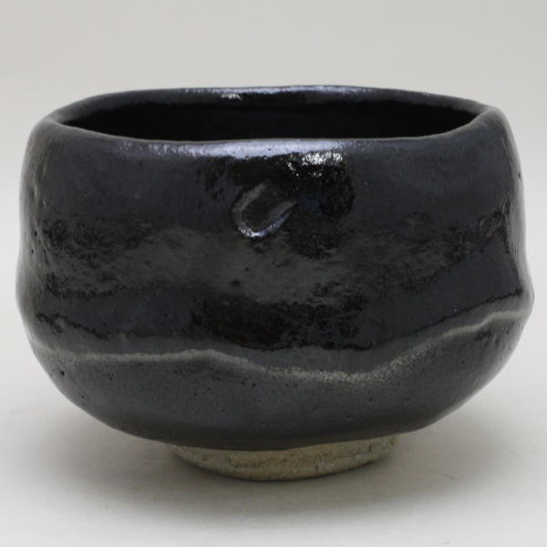 茶道具　茶器【黒楽茶碗】【良尚法親王好み】瓢箪茶碗　共箱　楽　楽焼　末広がり 茶道具 茶器【黒楽茶碗】【良尚法親王好み】瓢箪茶碗 共箱 楽