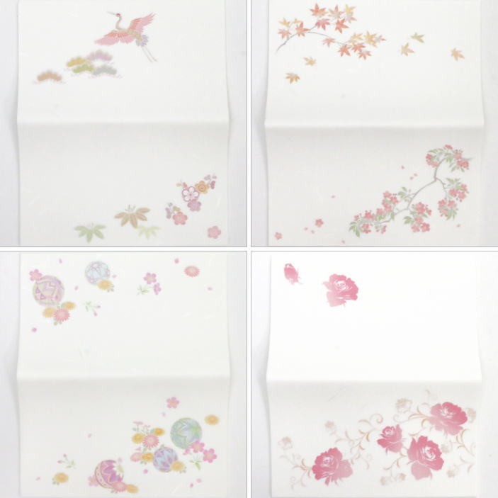 懐紙　季節の懐紙　鶴又は雲錦又は手鞠に春秋又はバラ　1帖（20枚入り）
