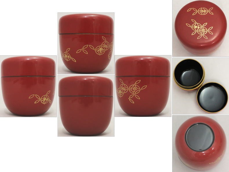 茶道具 なつめ お薄器 中棗 雪月花又は七宝又は草花七宝又は竹林 木製