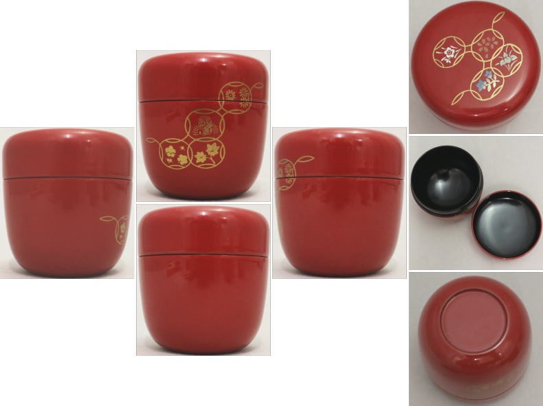 ③茶道具の棗としても★可憐な花のポット★ ③茶道具の棗としても☆可憐な花のポット☆