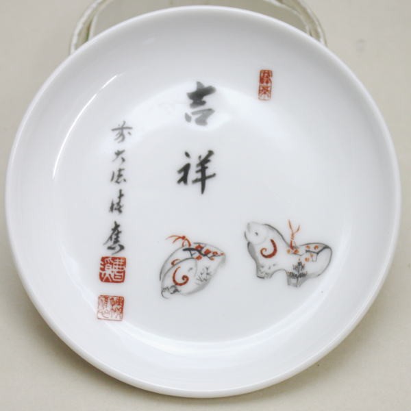 干支香皿　沈香（線香）　香立　三点セット　福本積應筆複製