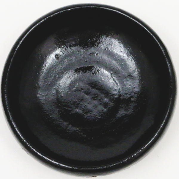 抹茶茶碗　抹茶茶碗　黒楽茶碗　馬盥　鏡波写し　吉村楽入作（楽入窯）