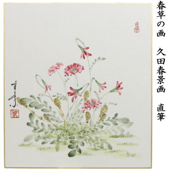 茶道具 色紙画賛 直筆 桜の画 小川草佳画 絵柄はお任せください