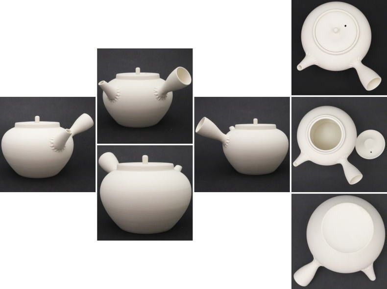 煎茶道具 湯沸かし 大 横手ボーフラ 磁器製 井上春峰作 約直径4寸 茶道