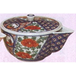煎茶道具 急須 宝瓶 宝品急須 色絵/祥瑞 高野昭阿弥作 泡瓶 方瓶