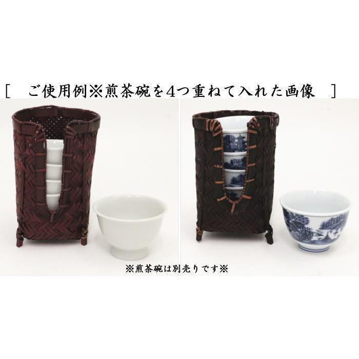 煎茶碗　染め付け須恵焼　10客　仙崖和尚愛用の品 煎茶道具 碗筒 椀筒 染付の色はお任せ下さい。 茶道 : 茶道具