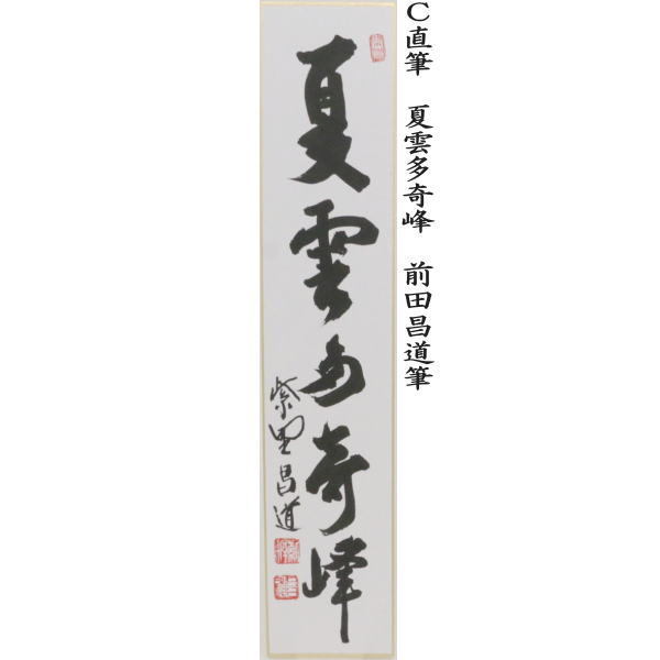 茶道具 短冊 直筆 独坐大雄峰又は白雲抱幽石又は夏雲多奇峰又は