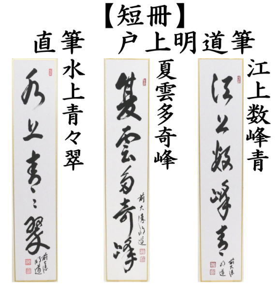 茶道具 短冊 直筆 水上青々翠又は夏雲多奇峰又は江上数峰青 戸上明道筆 : t-0098 : 茶道具いまや静香園 - 通販 - Yahoo!ショッピング