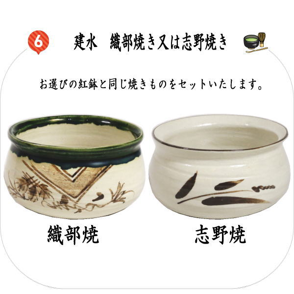 茶道具セット 紅鉢8点セット 風炉釜 筒糸目 釜環付＆紅鉢＆電熱器 五徳付 サンアイ製＆前瓦＆敷板 掻合＆建水＆柄杓 風炉用＆蓋置 竹 風炉用