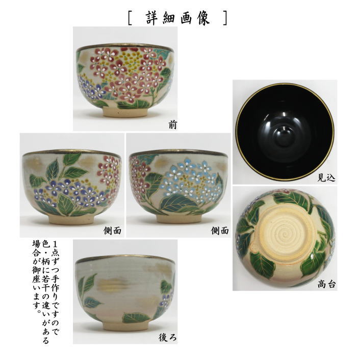 抹茶茶碗　 乾山写し　紫陽花　壱休窯