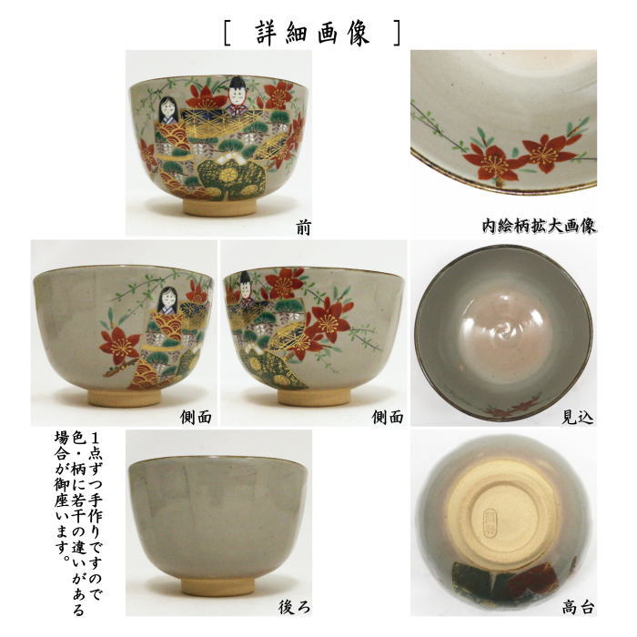 抹茶茶碗　乾山写し　立雛　南口閑粋作