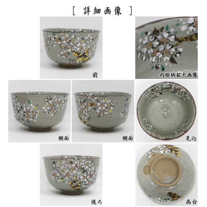 茶道具 抹茶茶碗 乾山写し 桜 鵬雲斎書付 和田桐山作 琴浦窯 乾山写