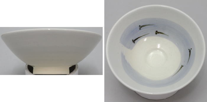 茶道具 抹茶茶碗 平茶碗 めだか 宮田豊作又は団扇 西尾瑞豊作