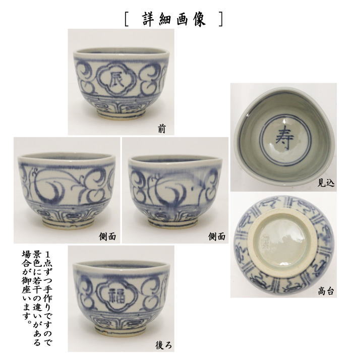 茶道具 抹茶茶碗 干支 辰 干支茶碗 安南 内寿の字 楽山窯 沓形