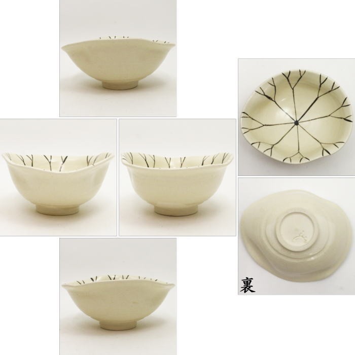 抹茶茶碗 絵唐津焼き 蓮の華(はす) 中里嘉孝作