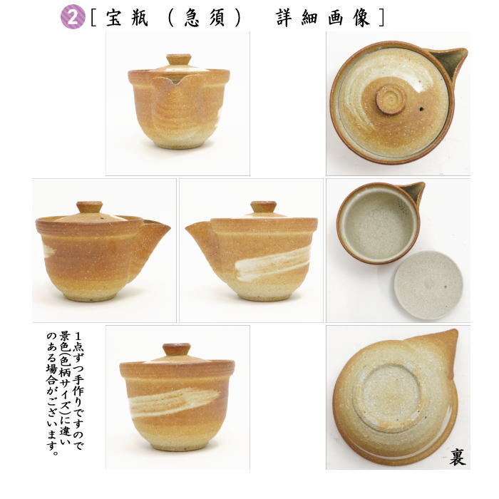 煎茶器セット　信楽焼　高橋楽斎作　　（湯のみ　5客・宝瓶（急須）・湯さまし）