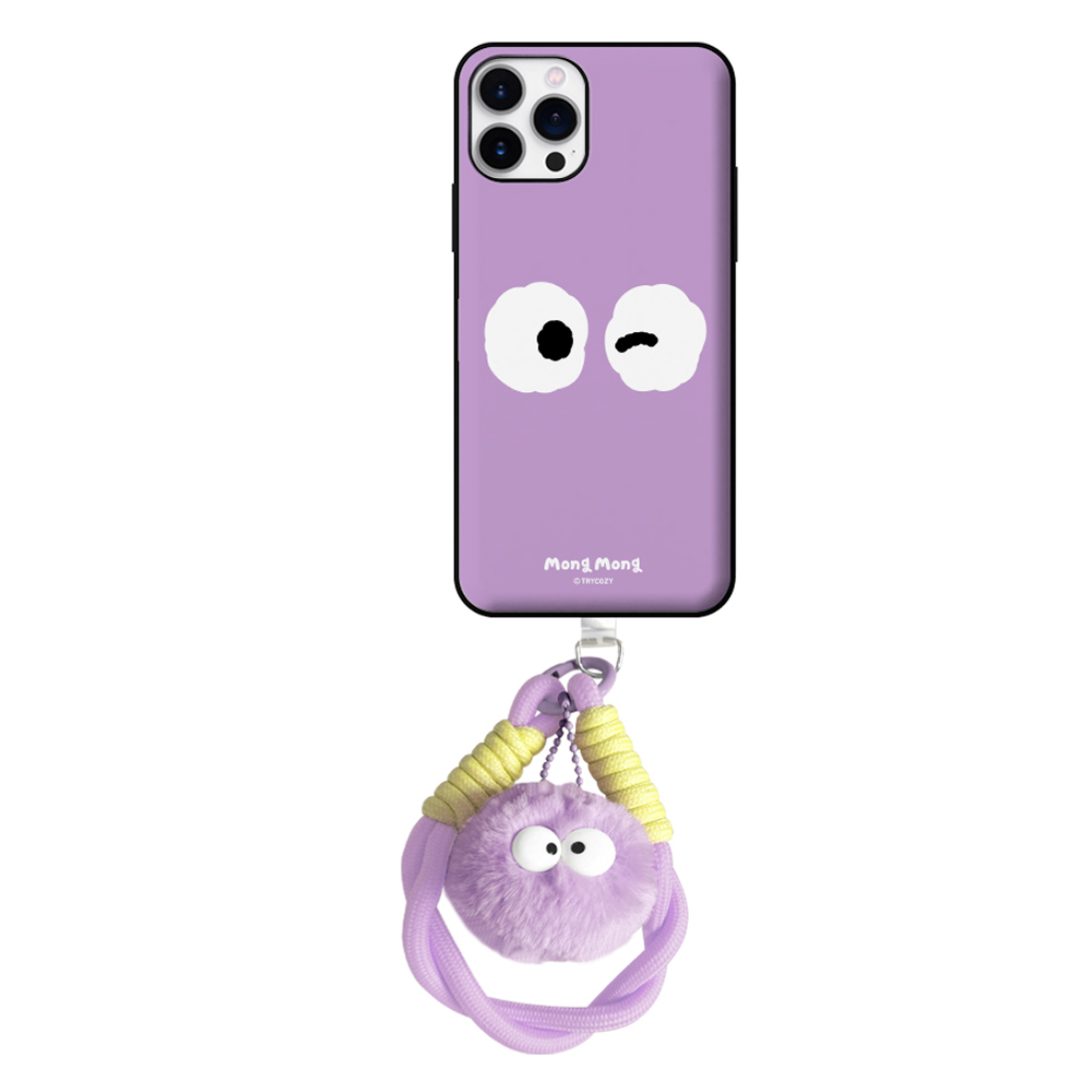 ストラップ付き スマホケース 目玉 dust mong iPhone16e iPhone16