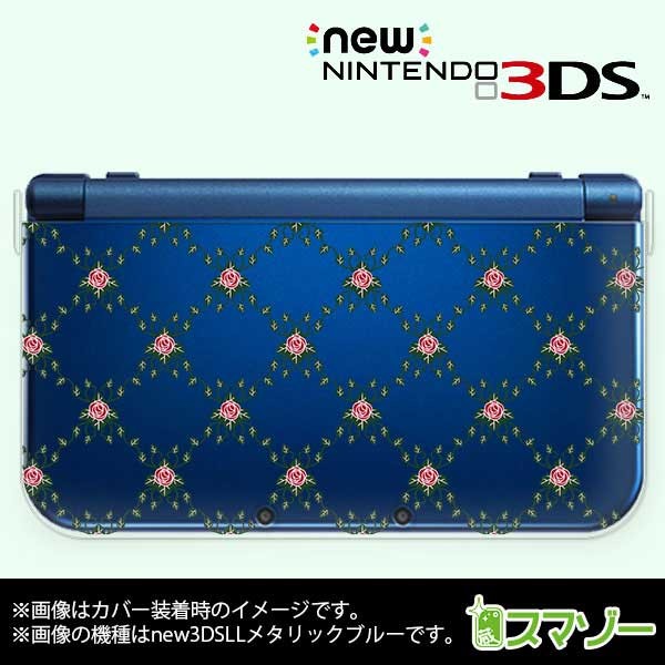 new Nintendo 3DS LL ) ローズチェック 薔薇 バラ クロス ピンク