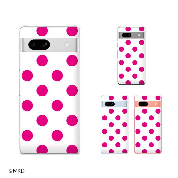 Google Pixel 7a / 3a XL 3 スマホ ケース カバー 水玉mkd ピンク
