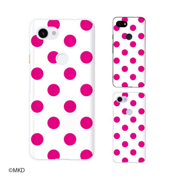 Google Pixel 7a / 3a XL 3 スマホ ケース カバー 水玉mkd ピンク