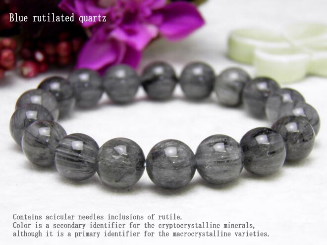 ✨ ブルールチルクォーツ 天然石ブレスレット 10mm パワーストーン 高級1点物 ブルールチルクォーツブレスレット 10mm玉 NO.4 桐箱付き
