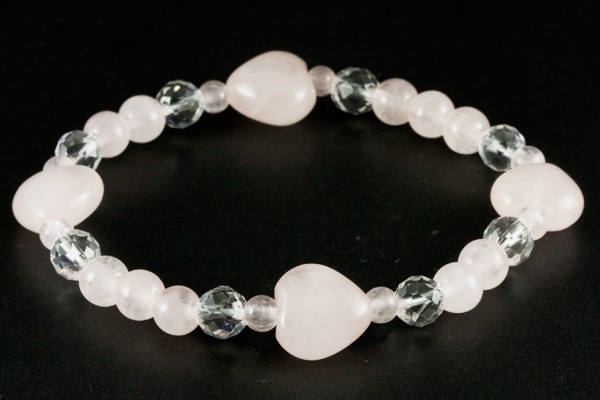 ブレスレット 新ハート ローズクォーツ 天然石 パワーストーン